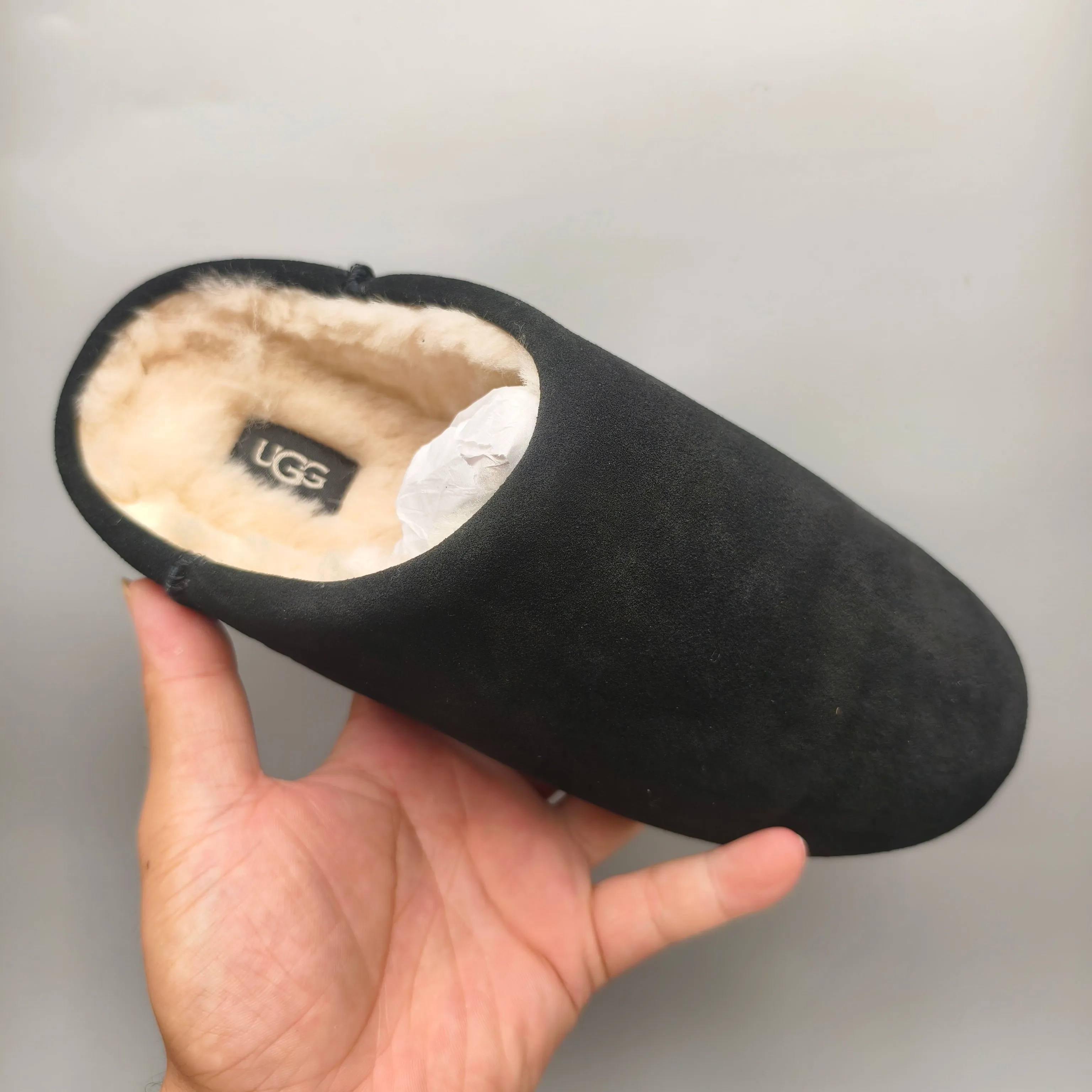 💰440 UGG sheepskin all-in-one snow boots 1390 home slip-on casual shoes Color: Maroon Black Sand Green Matching Size: 35-40